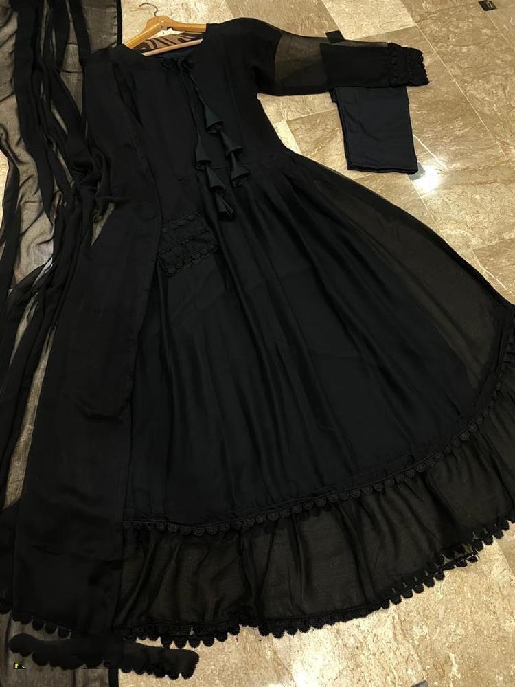 3 pec woman stitched chiffon plan